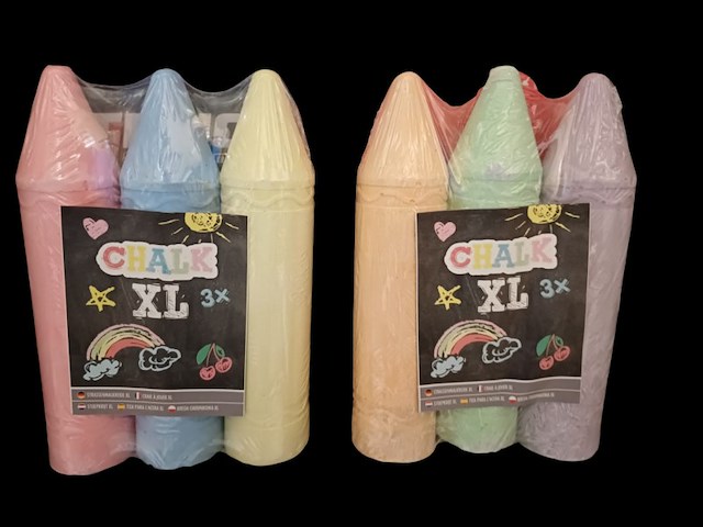 Xxxxl stoepkrijt 4 sets van 3 stuks loc c031 - afbeelding 1 van  7