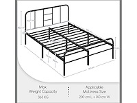 Yaheetech - metalen 2-persoonsbed. zonder matras. - afbeelding 2 van  3