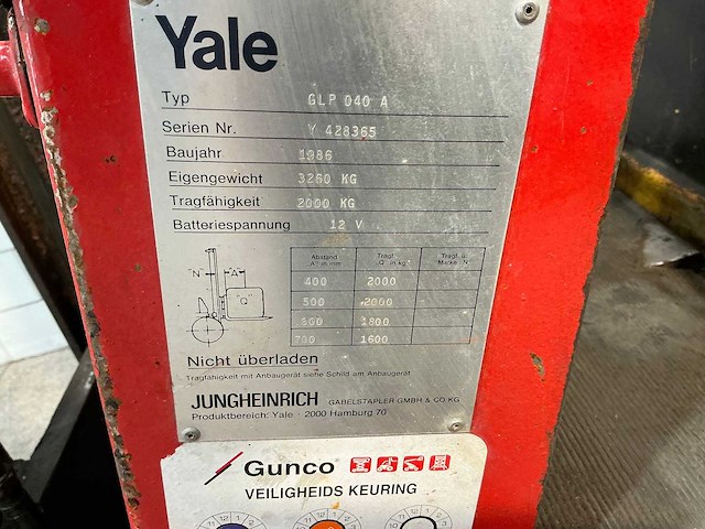 Yale - 1986 - glp40ux - vorkheftruck - afbeelding 13 van  13