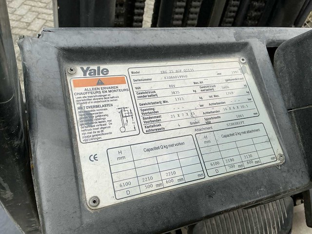Yale - 1997 - erc 25 afg - vorkheftruck - afbeelding 4 van  23