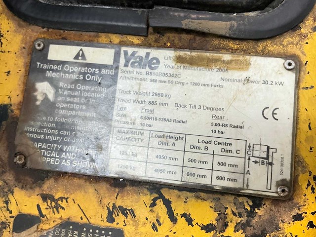 Yale - 2005 - gdp 16 af - vorkheftruck - afbeelding 4 van  19