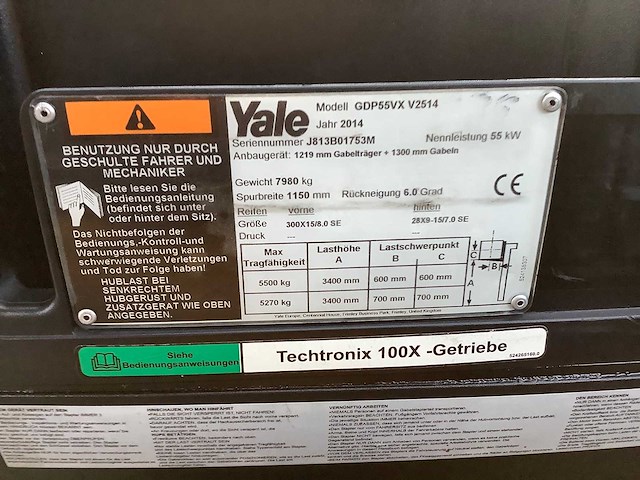 Yale - 2014 - gdp55vx v2514 - vorkheftruck - afbeelding 7 van  7