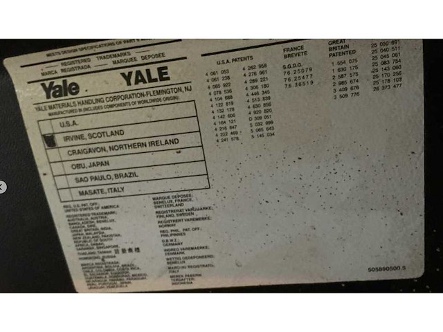 Yale - erp25alfv2395 - heftrucks - 2001 - afbeelding 4 van  12