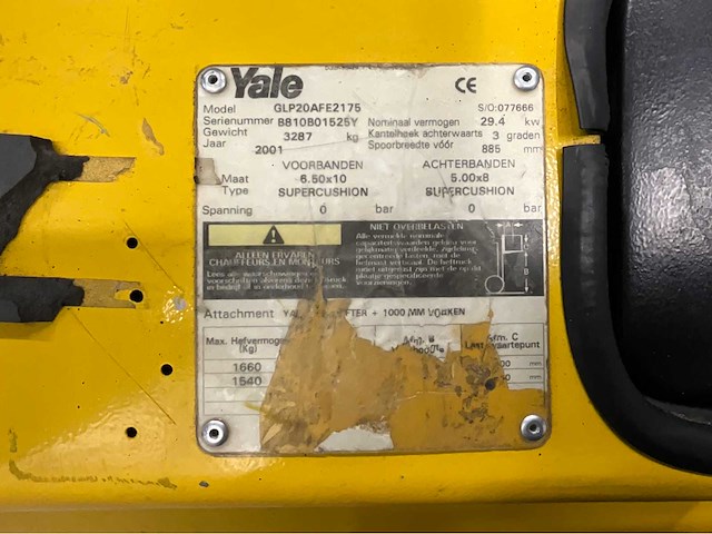 Yale - glp20 - vorkheftruck triplex - sideshift - freelift - lpg - afbeelding 4 van  19