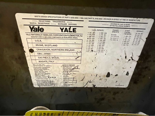 Yale - glp20 - vorkheftruck triplex - sideshift - freelift - lpg - afbeelding 5 van  19