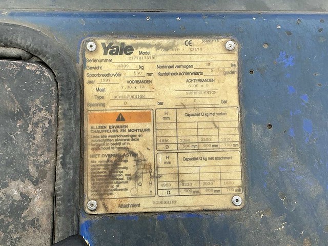 Yale - glp25 tf - vorkheftruck - afbeelding 2 van  2