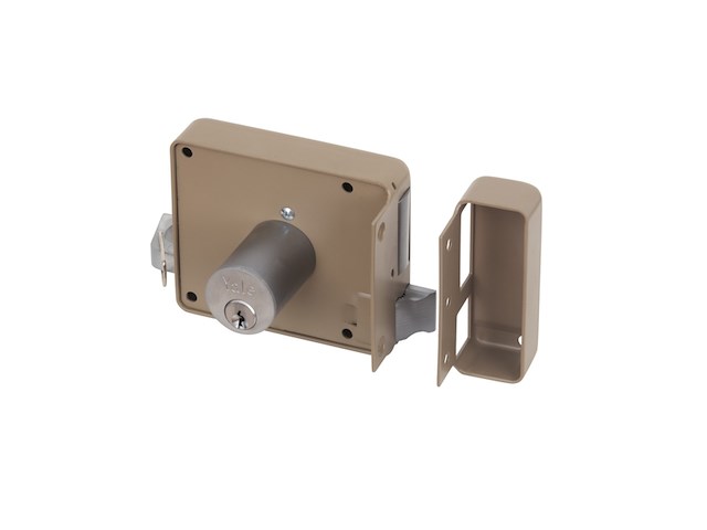 Yale oplegslot met buitencilinder vast grijs gelakt 635-50mm - afbeelding 3 van  6