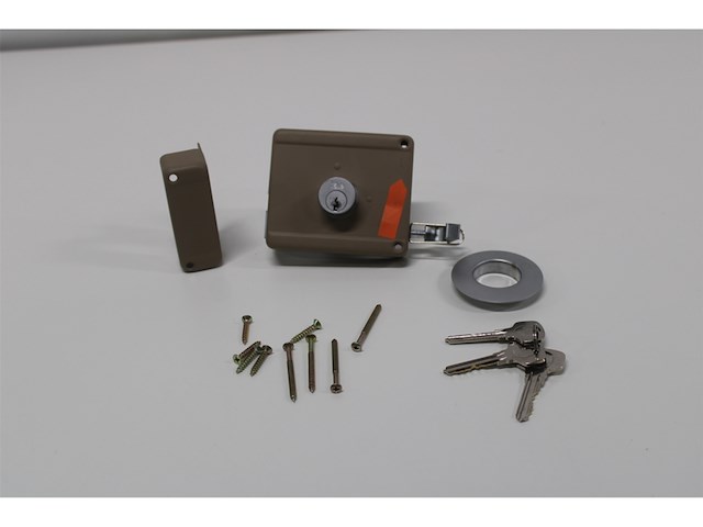 Yale oplegslot met buitencilinder vast grijs gelakt 635-50mm - afbeelding 5 van  6