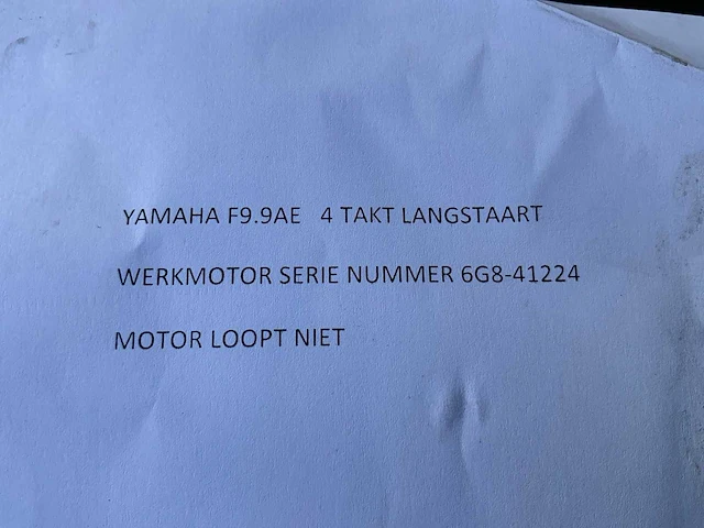 Yamaha f9.9ae 4 takt langstaart buitenboordmotor - afbeelding 3 van  11