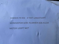 Yamaha f9.9ae 4 takt langstaart buitenboordmotor - afbeelding 3 van  11