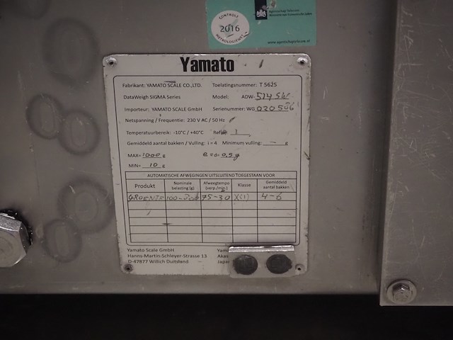Yamato scale gmbh/dataweigh - afbeelding 13 van  13