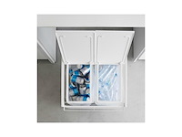Yamazaki afvalscheidingsprullenbak met wielen 2 comp tower wit - afbeelding 1 van  5