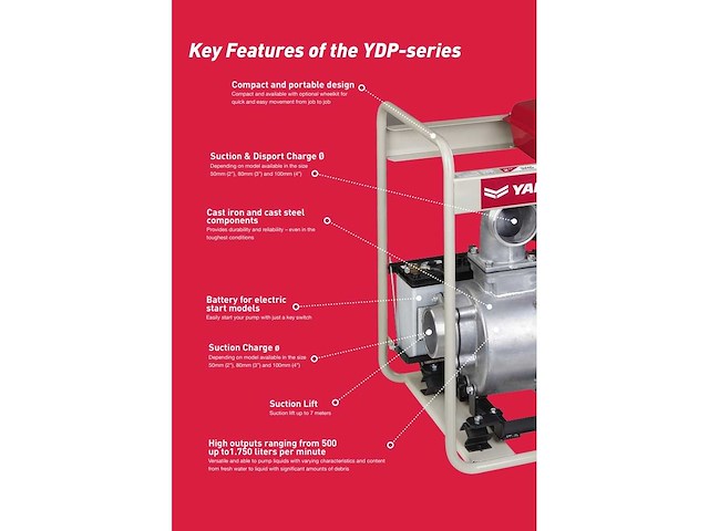 Yanmar - ydp 40tn-e - vuilwaterpomp met electrische start - afbeelding 16 van  32