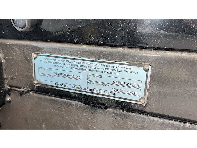 Yanmar b22 / b50 cabine minigraver - afbeelding 5 van  5