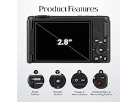 Yashica city 100 compact camera 72 mp cmos zwart - afbeelding 3 van  5