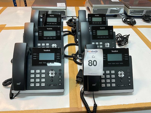 Yealink sip t42u voip telefoon (6x) - afbeelding 1 van  3
