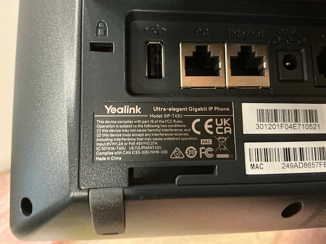 Yealink t42u voip telefoon (2x) - afbeelding 2 van  3