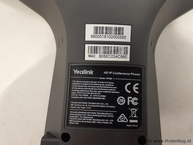 Yeallink hd ip conferentie telefoon & ubiquiti u-poe-af gigabit poe injector - afbeelding 2 van  3