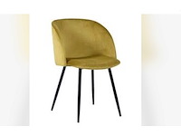 Ynez velvet yellow black leg eetkamerstoel - afbeelding 1 van  1