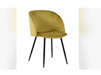 Ynez velvet yellow black leg eetkamerstoel