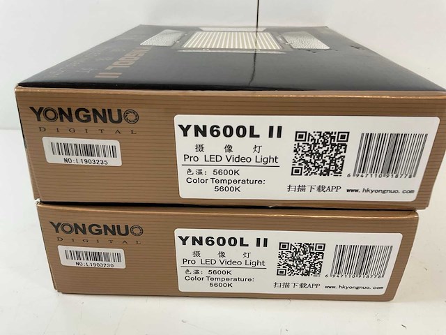 Yongnuo (yn600lii) 5600k color temperature pro led video lights (2x) - afbeelding 4 van  4
