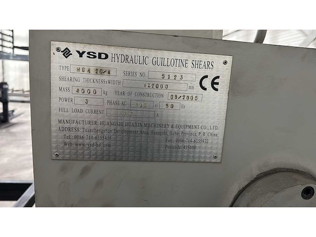 Ysd - 2005 - hga 20/4 - guillotineschaar - afbeelding 2 van  6