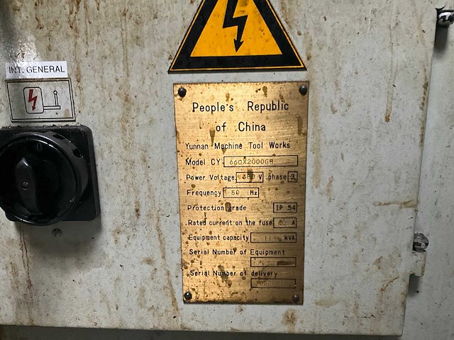 Yunnan cy-660 x 2000gb horizontale draaibank - afbeelding 5 van  17