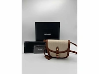 Yves saint laurent - canvas & leather shoulder bag - ysl monogram - handtas - op echtheid geconroleerd - designer - afbeelding 3 van  8