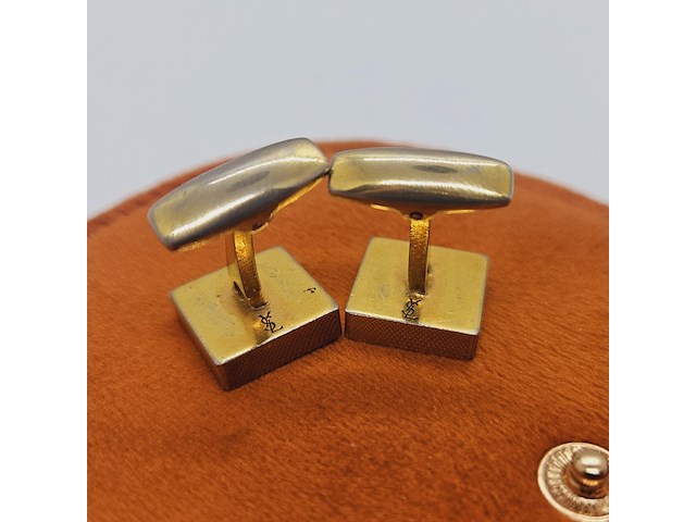 Yves saint laurent goldplated manchetknopen - afbeelding 6 van  6