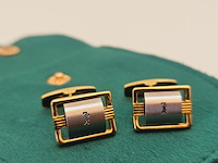 Yves saint laurent goldplated two-tone manchetknopen - afbeelding 1 van  5