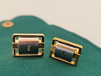 Yves saint laurent goldplated two-tone manchetknopen - afbeelding 3 van  5