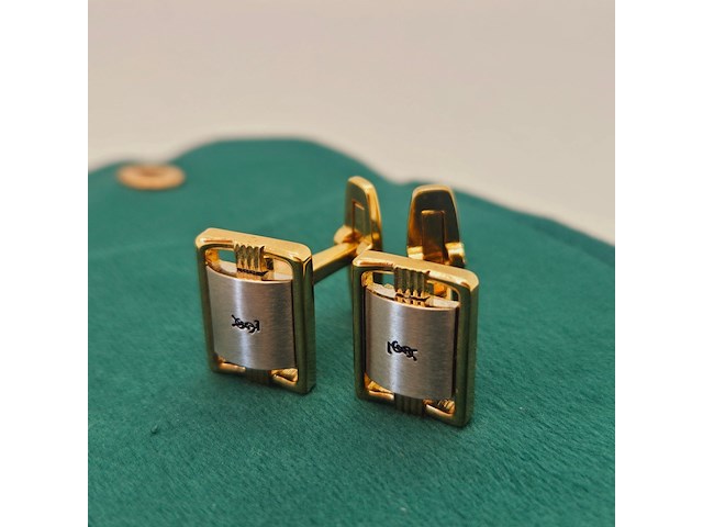 Yves saint laurent goldplated two-tone manchetknopen - afbeelding 4 van  5