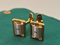 Yves saint laurent goldplated two-tone manchetknopen - afbeelding 4 van  5