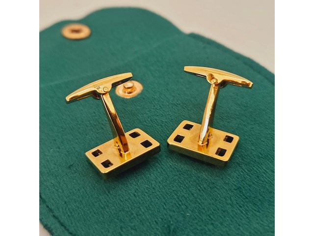 Yves saint laurent goldplated two-tone manchetknopen - afbeelding 5 van  5