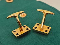 Yves saint laurent goldplated two-tone manchetknopen - afbeelding 5 van  5