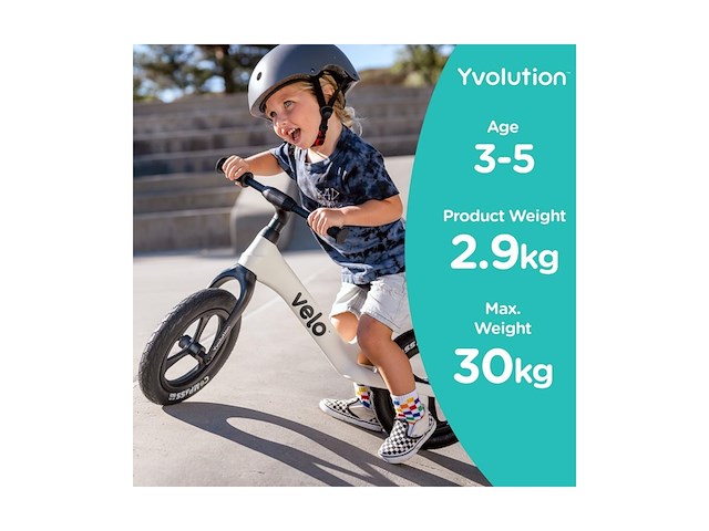 Yvolution velo pro loopfiets wit met in hoogte verstelbaar zitting en stuur - afbeelding 2 van  5