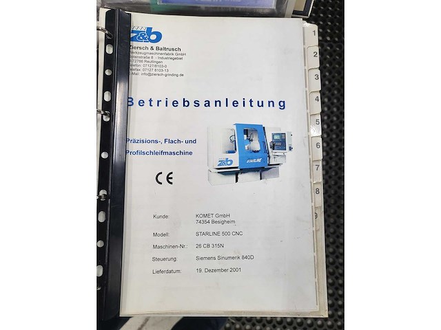 Z & b - 2001 - starline 500 cnc - vlak- en profielslijpmachine - afbeelding 13 van  16