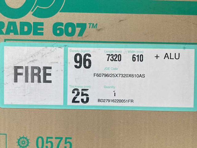 Z1 firemaster fiber s.25mm.riv.alu foil 7320mm-length 610mm-width +alu - afbeelding 1 van  2