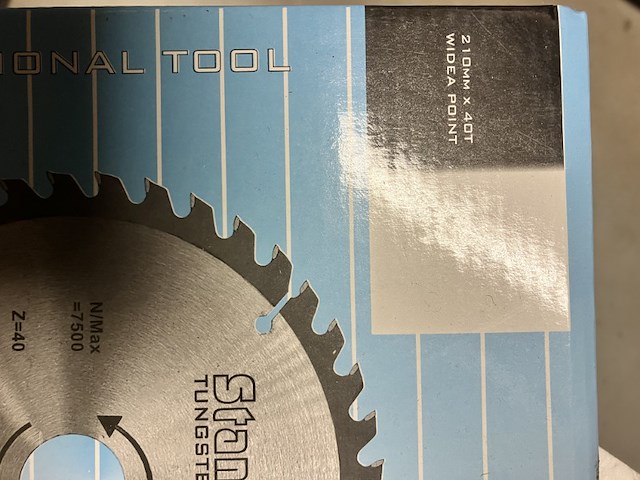Zaagblad 210 40 tands tungsten steel - afbeelding 7 van  9