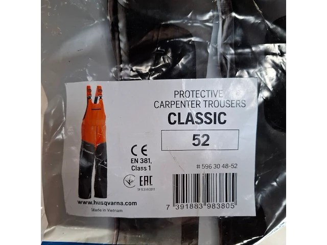 Zaagoverall, maat 52 husqvarna, classic - afbeelding 3 van  3