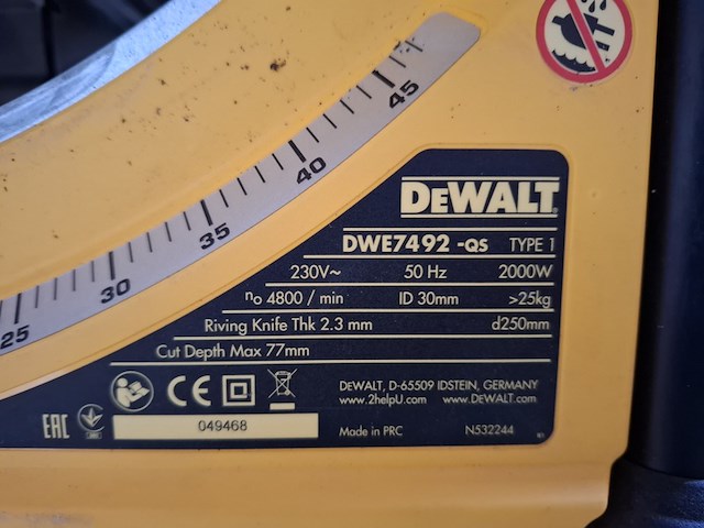 Zaagtafel de walt, dwe7492-qs - afbeelding 10 van  12