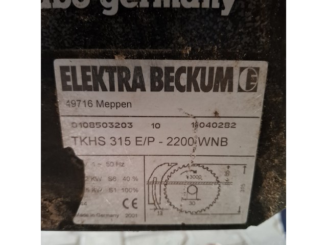 Zaagtafel electra beckum, tkhs315, bouwjaar 2001 - afbeelding 5 van  8