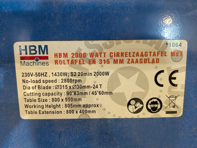 Zaagtafel hbm, 11064 - afbeelding 7 van  7