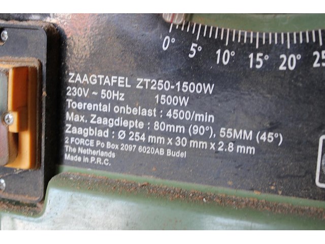 Zaagtafel twoforce zt250 - afbeelding 5 van  6