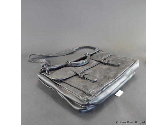 Zacht lederen (laptop)tas - afbeelding 1 van  5