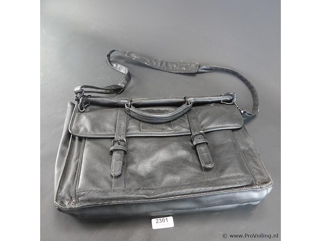 Zacht lederen (laptop)tas - afbeelding 2 van  5