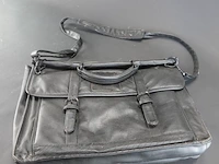 Zacht lederen (laptop)tas - afbeelding 2 van  5