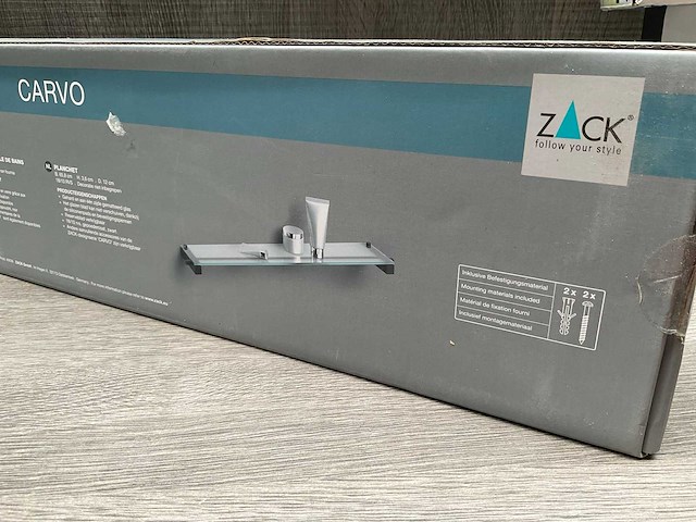 Zack carvo planchet 66x12cm glas - zwart - afbeelding 2 van  2