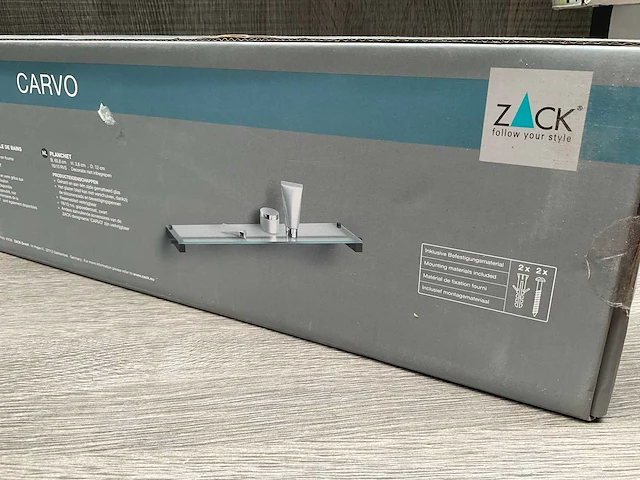 Zack carvo planchet 66x12cm glas - zwart - afbeelding 2 van  2