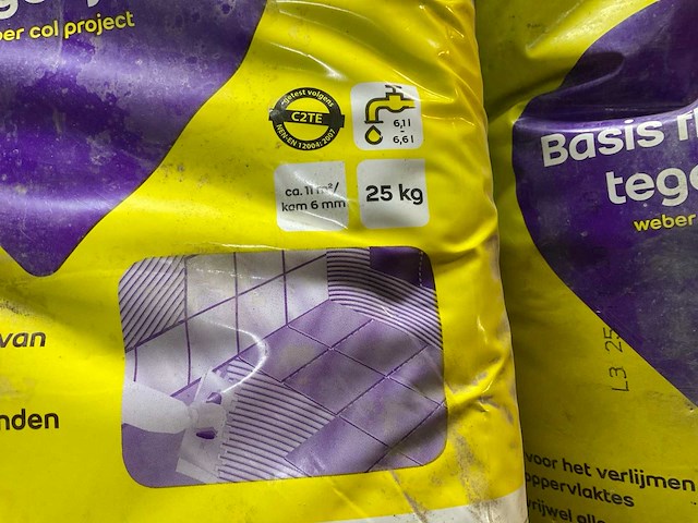 Zak à 25kg weber tegellijm (32x) - afbeelding 3 van  3